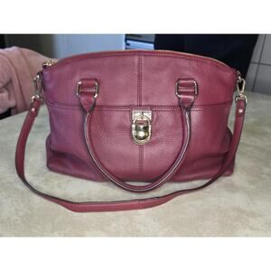 Calvin Klein burgandy leather shoulder bag with longer strap